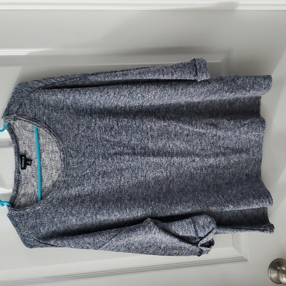 Torrid Navy and White Soft Knit Top, 2X